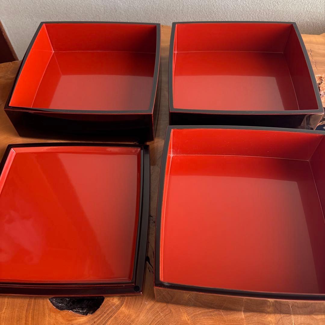 輪島塗 三段重 お重 共箱 桐箱