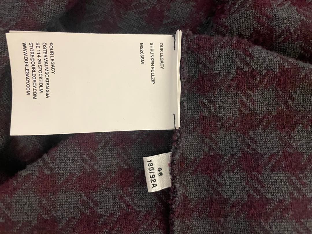 ジャケット・アウター OUR LEGACY Shrunken fullzip polo