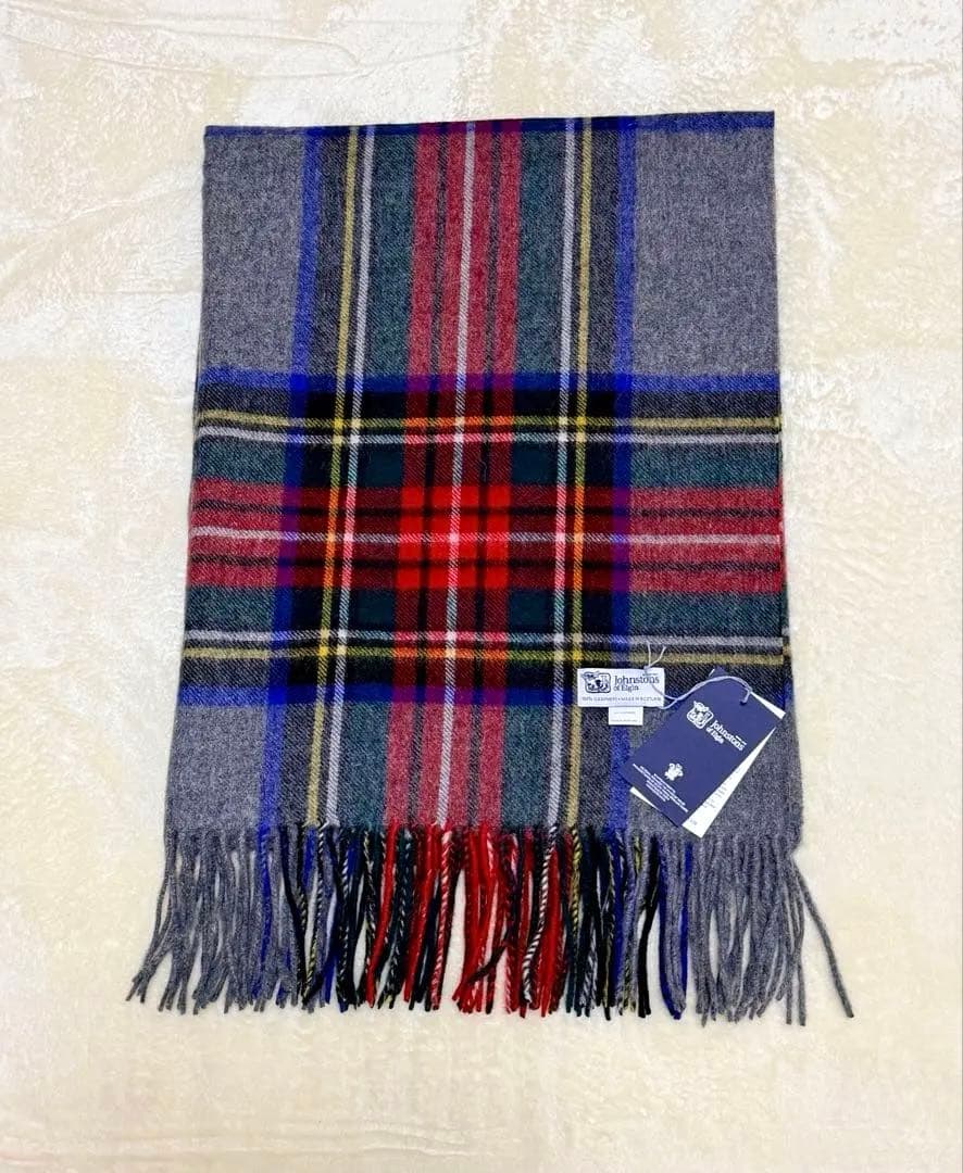 【連休限定お値下げ】ジョンストンズ　大判 マフラー ストール グレースチュワート ジョンストンズストールグレースチュワート