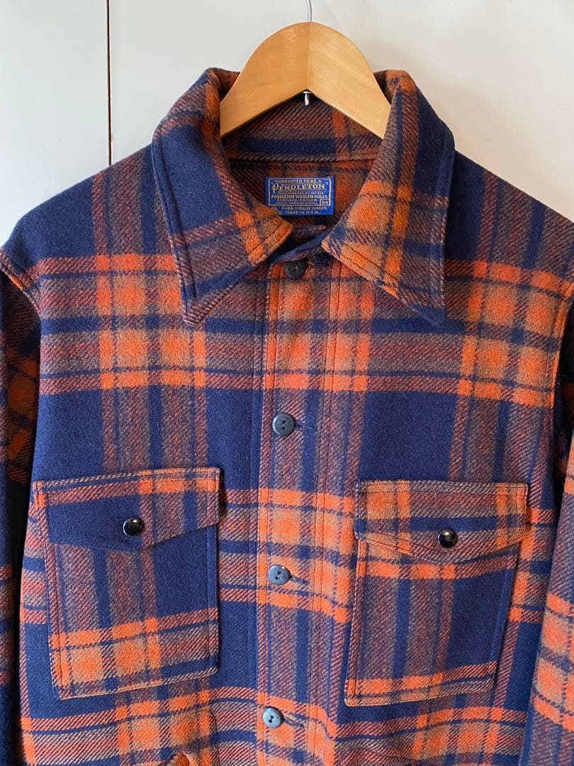 Pendleton ネイビー/オレンジ チェックジャケット