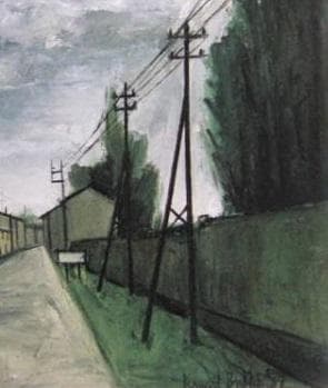 ベルナール・ビュッフェ、「La route」、希少画集の額装画、人気作品