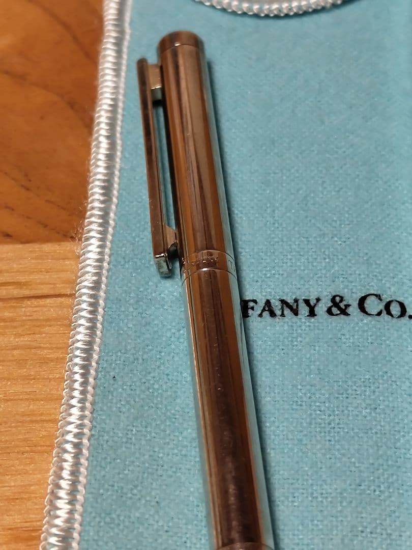 ティファニー ボールペン シルバー925 ライトブルー ヘビ柄 筆記用具