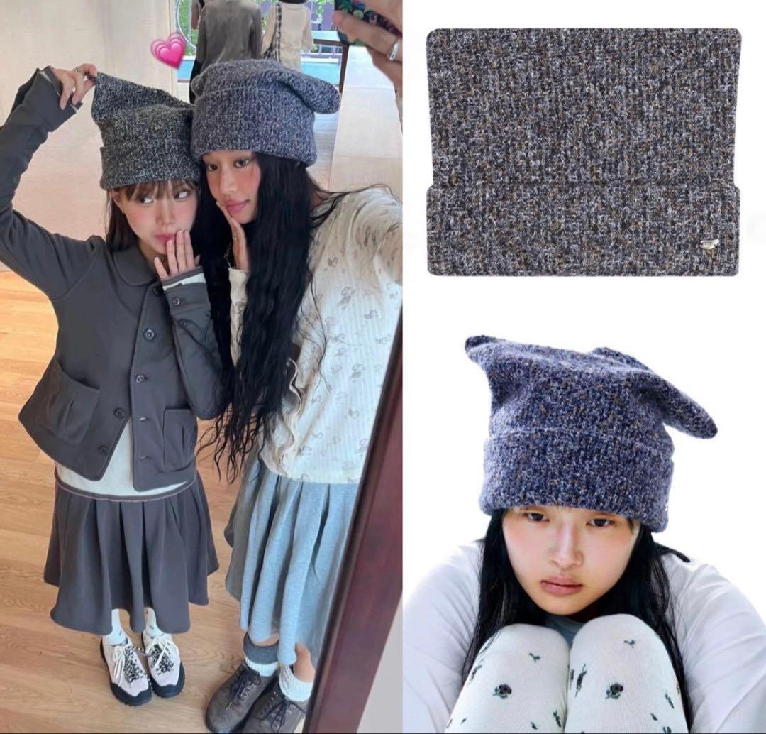 Coyseio コイセイオ 猫耳 ニット帽 パープル - メルカリ