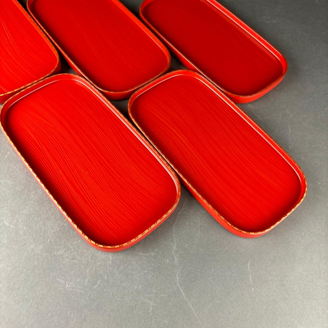 輪島塗　銘々皿　5客　塗師　大徹　共箱