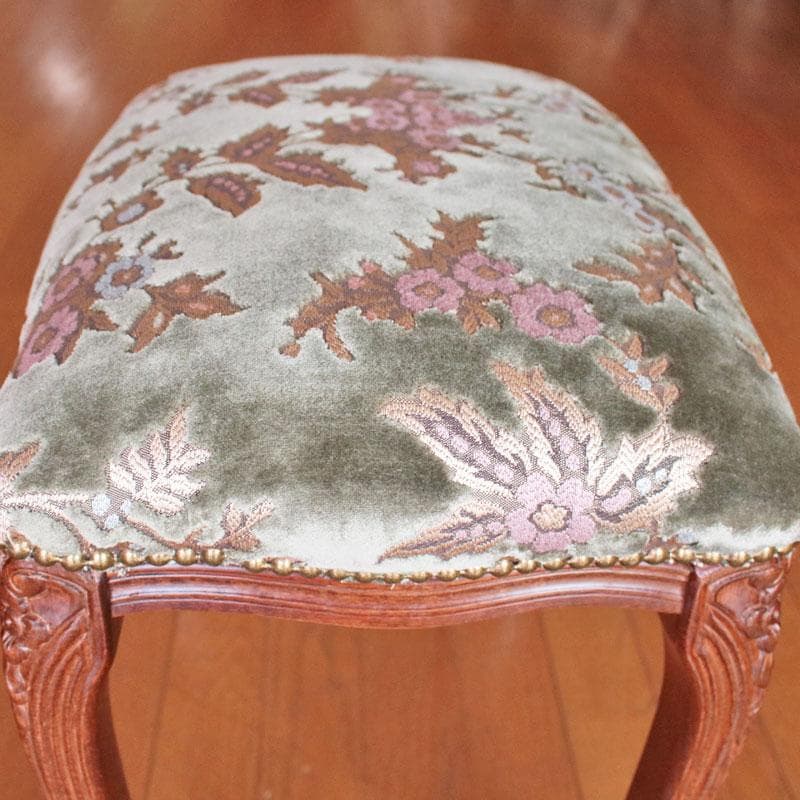 クラシック 金華山スツール グリーン オットマン 猫脚 602-450