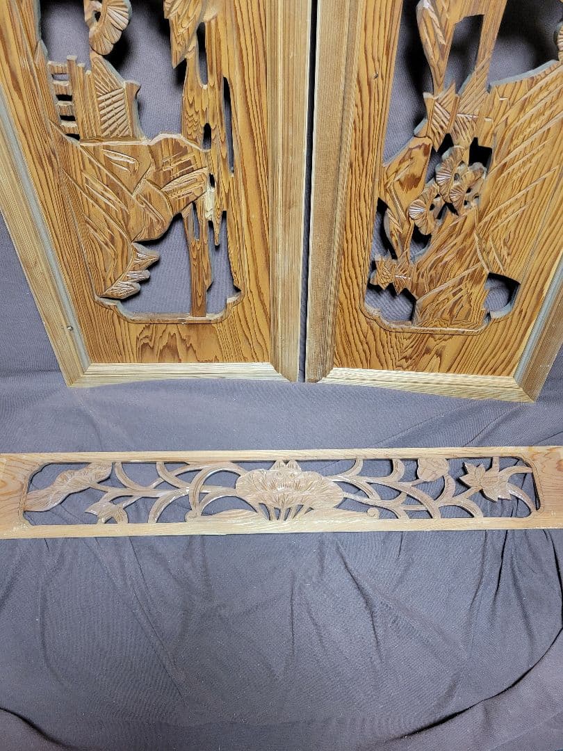欄間】和室 昭和 木工彫刻 木工細工