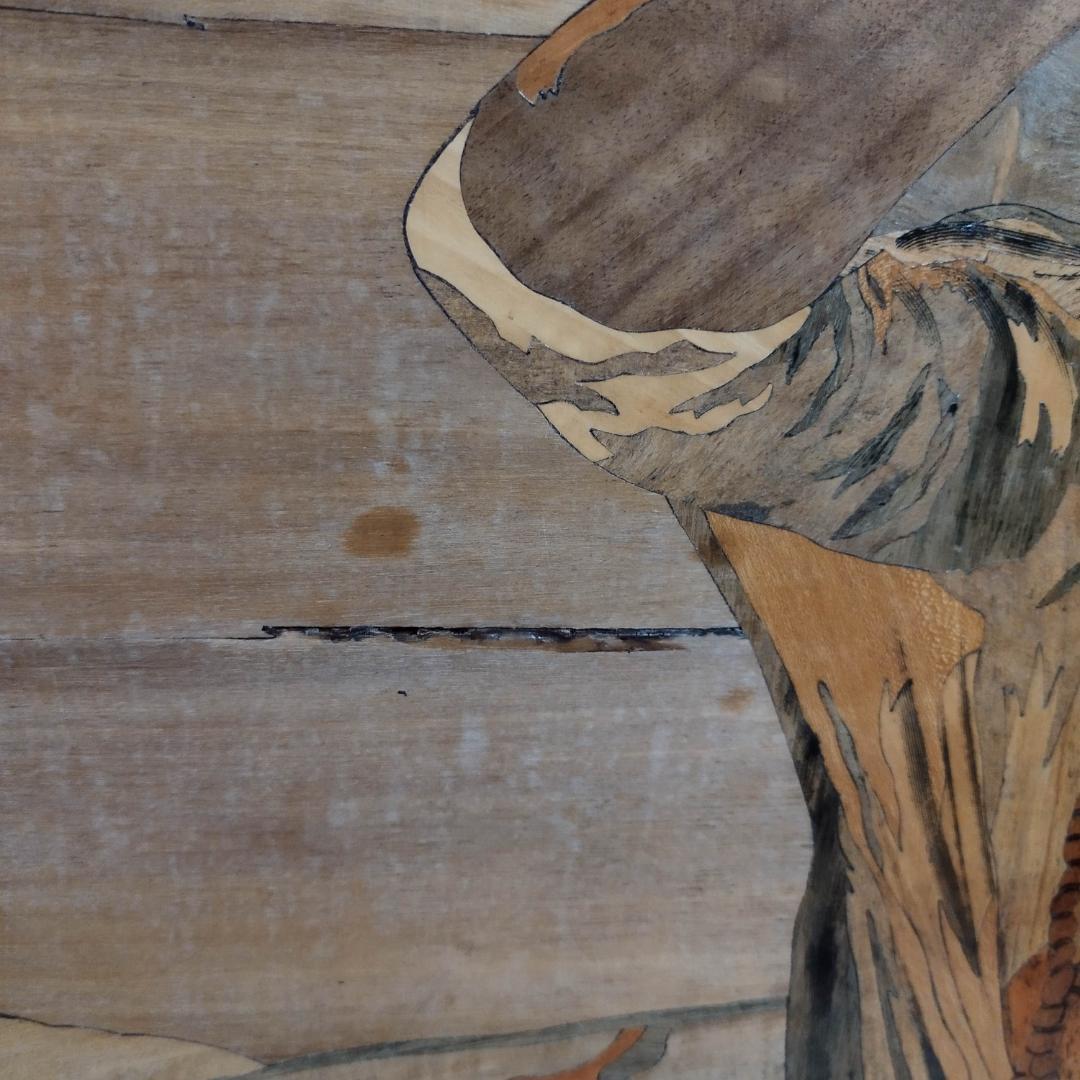 木象嵌 木製絵画 ビンテージ 54年