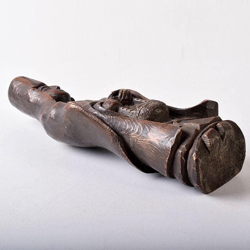 仏教美術 木彫 観音菩薩立像 仏像 在銘 正元作 置物 C 8261 仏教美術