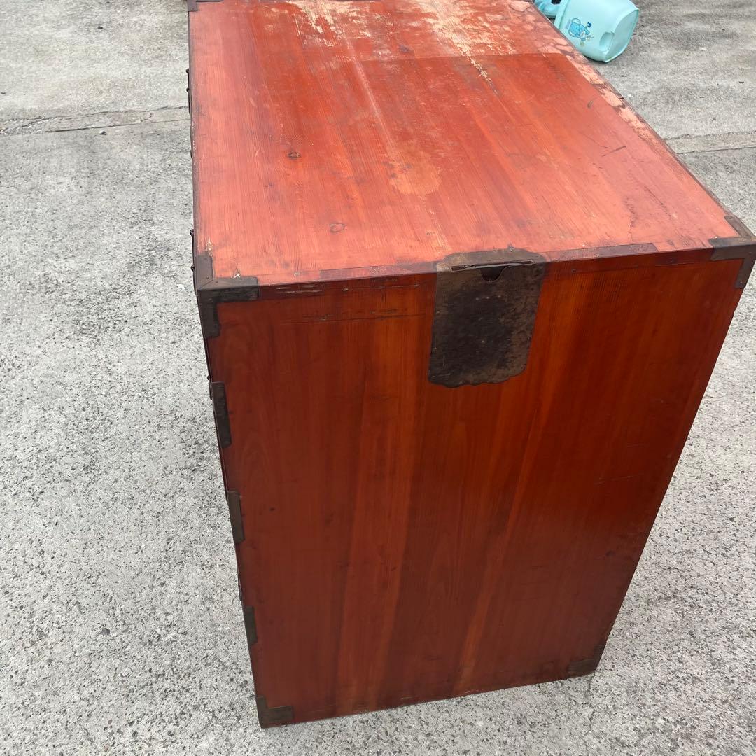 ② 昭和レトロ 古家具 大型 仙台箪笥 4段 引き出し時代箪笥 古家具