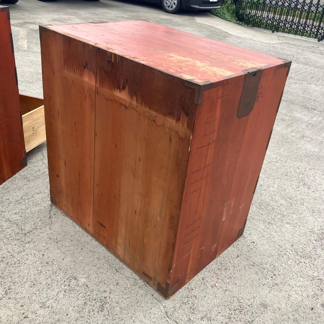 ② 昭和レトロ 古家具 大型 仙台箪笥 4段 引き出し時代箪笥 古家具