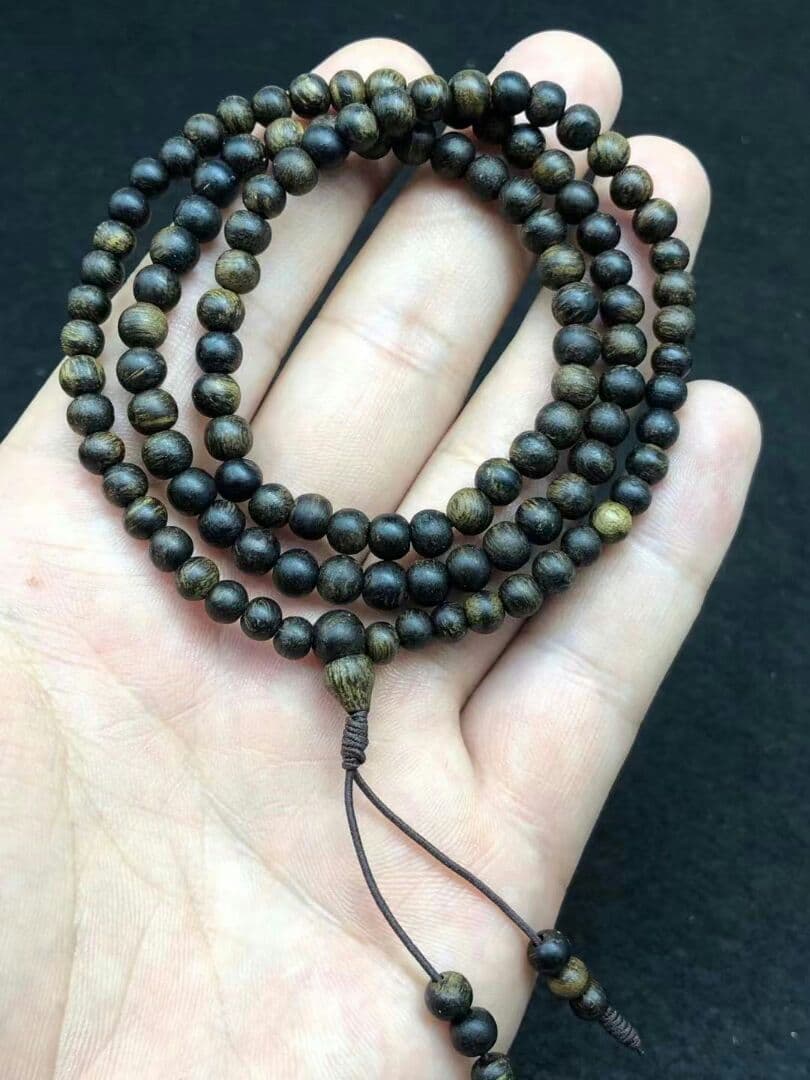 本物見逃すな!本物保証天然正品ダラガン虎斑沈香手串 沈香木 伽羅 聞香