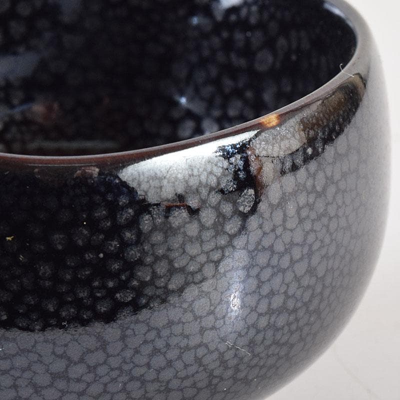 和食器 茶懐石 小杉焼 栄一窯 油滴天目釉 小鉢 五客 共布