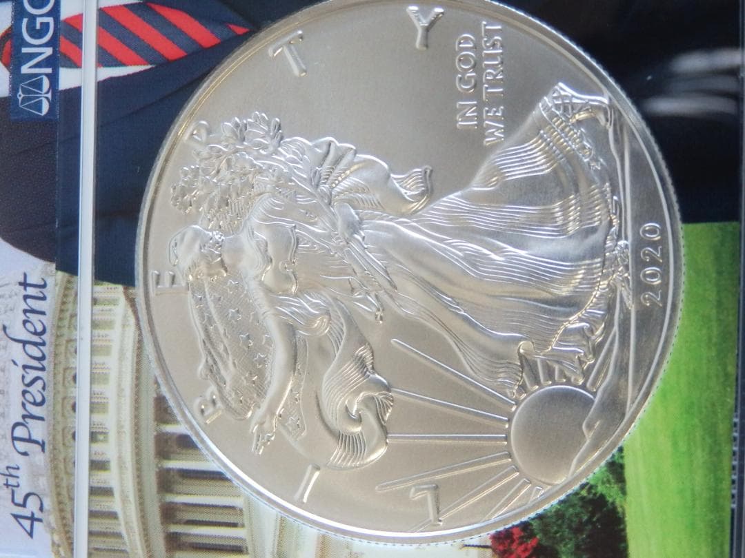 値下 米国 2020年 イーグル1＄銀貨 トランプ絵柄 NGC MS70FDIの通販は