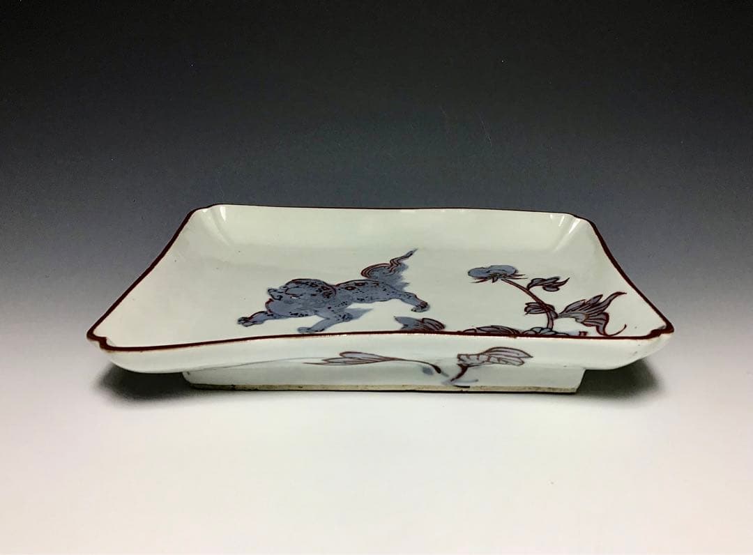 こ様専用「古九谷」金銀彩唐獅子牡丹文角皿 (完品) - メルカリ