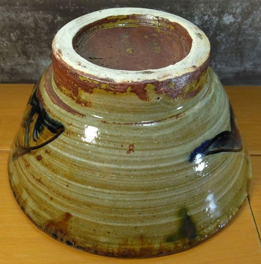 人間国宝 金城次郎 魚紋茶碗 栞 共箱 美品 壺屋焼 壷屋焼 やちむん 魚2