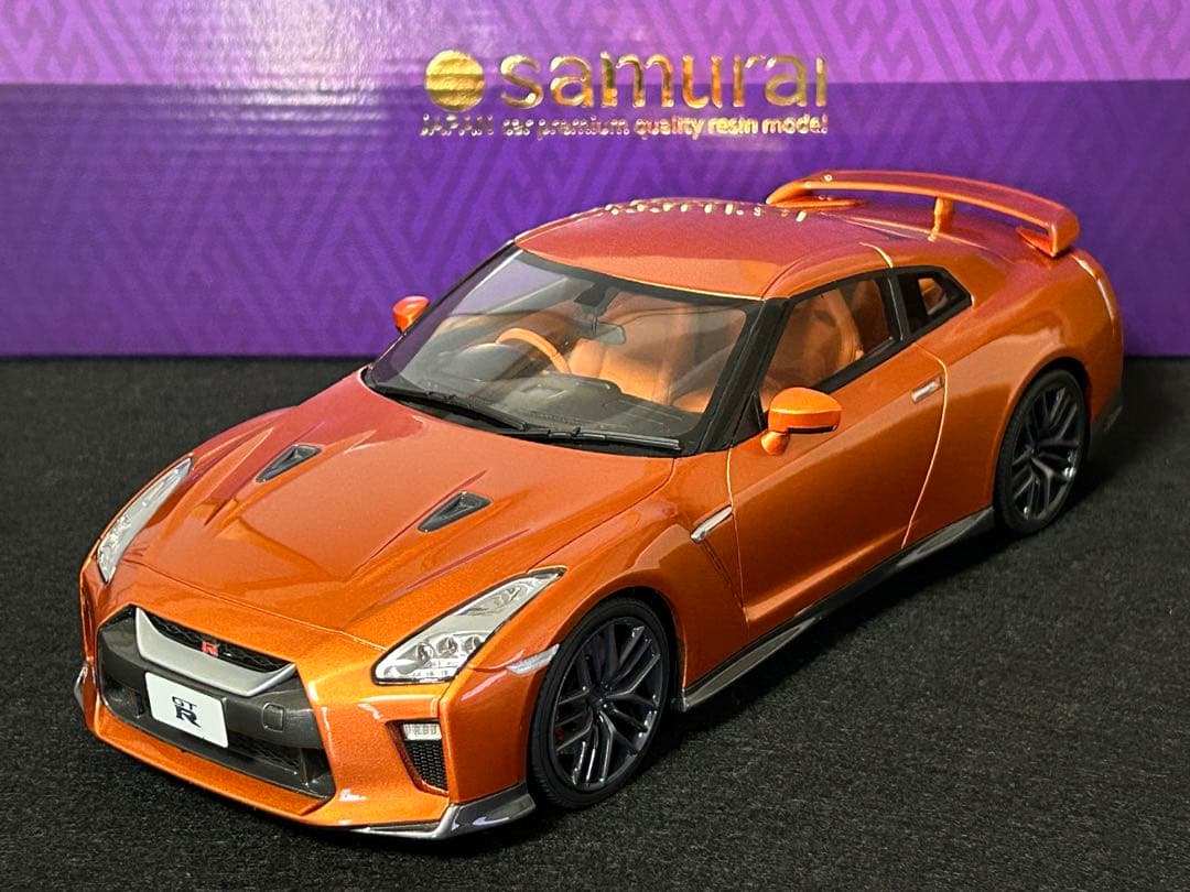 samurai 1/18 Nissan GTR 35 Orange 京商