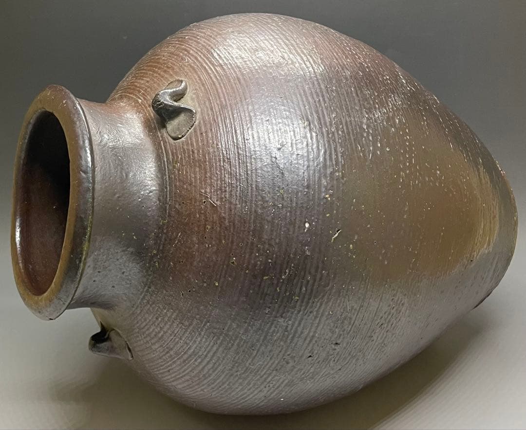 南蛮焼 南蛮壺 南蛮糸目三耳壺 特大36cm Y701