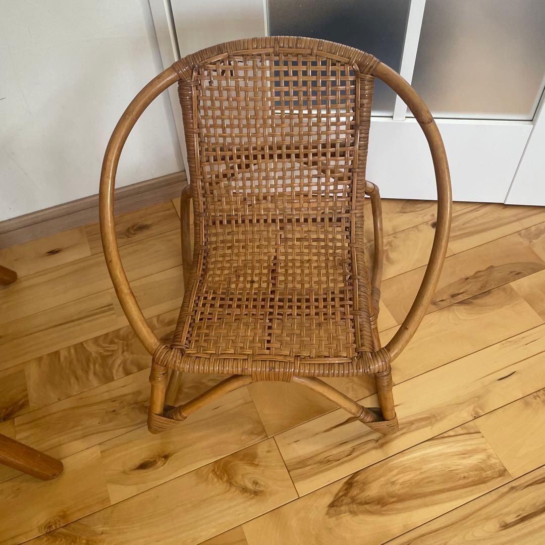 かけぼこ様専用ラタン テーブル 籐 ダイニングテーブル ビンテージ アジア