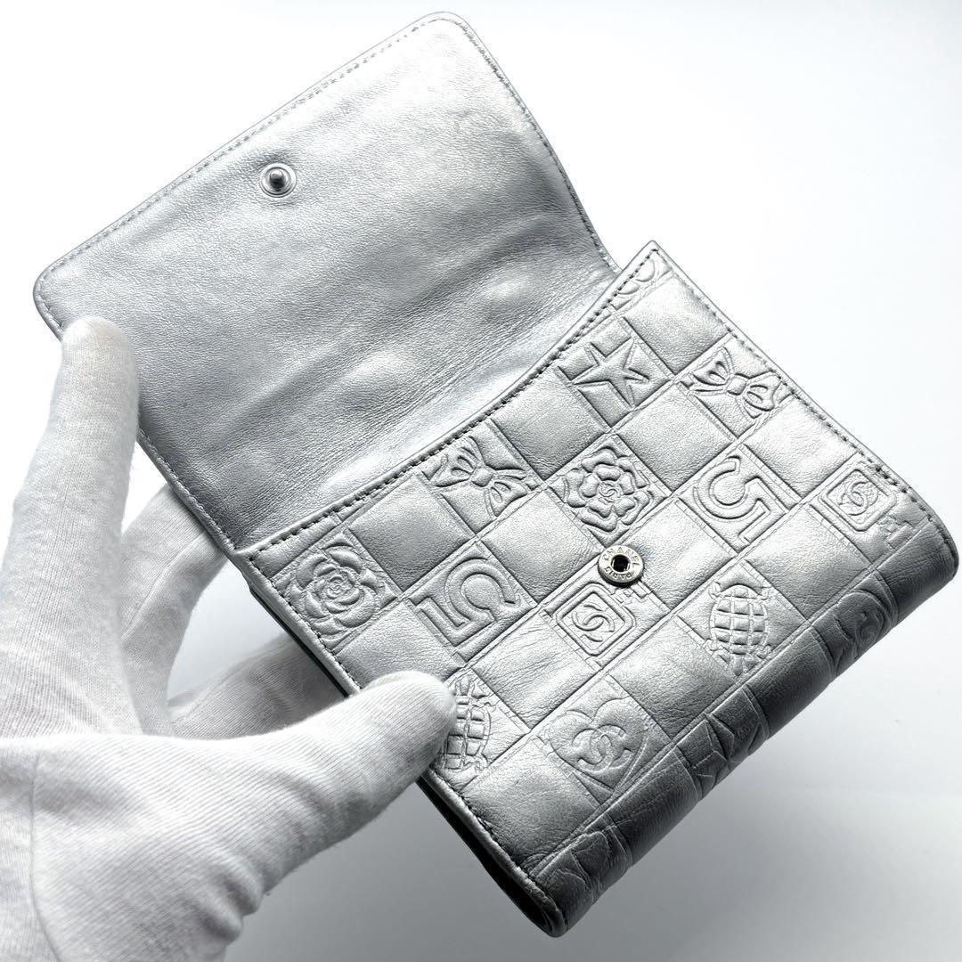 美品✨】シャネル 財布 アイコンライン Wホック 二つ折 SV - メルカリ