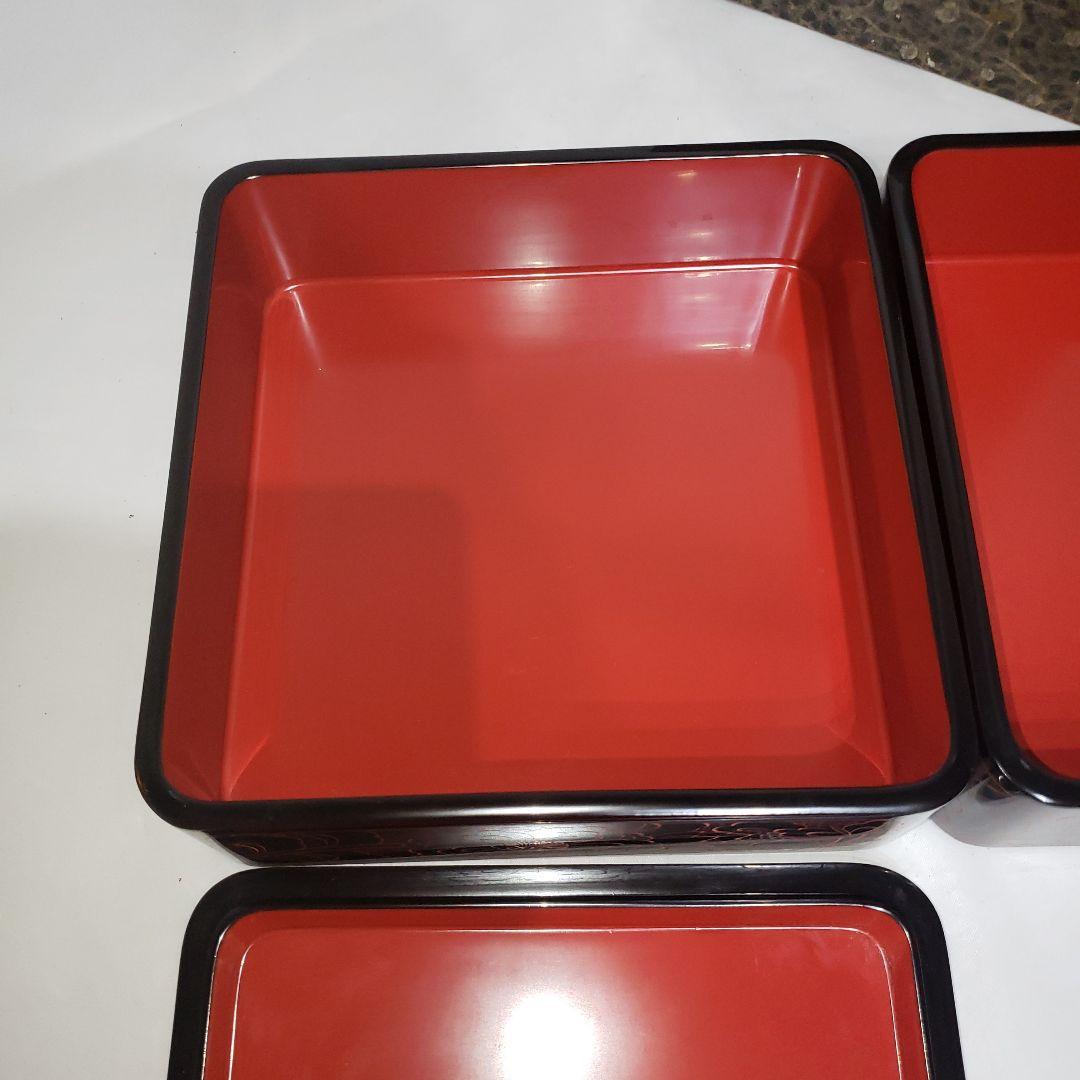 輪島漆器　漆器 花模様 二段重箱