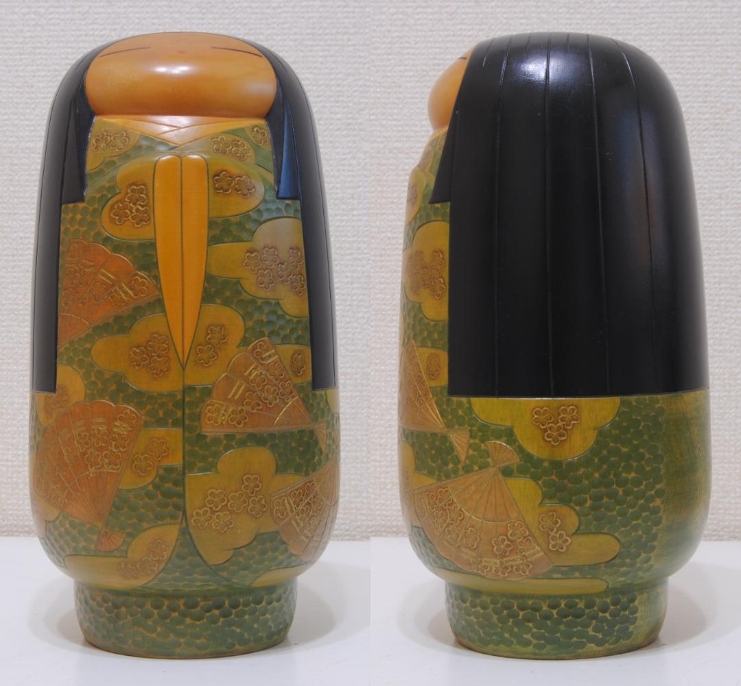 内閣総理大臣賞受賞作家 ☆ 吉田多加志 創作こけし「伊勢」 高27㎝ 立札