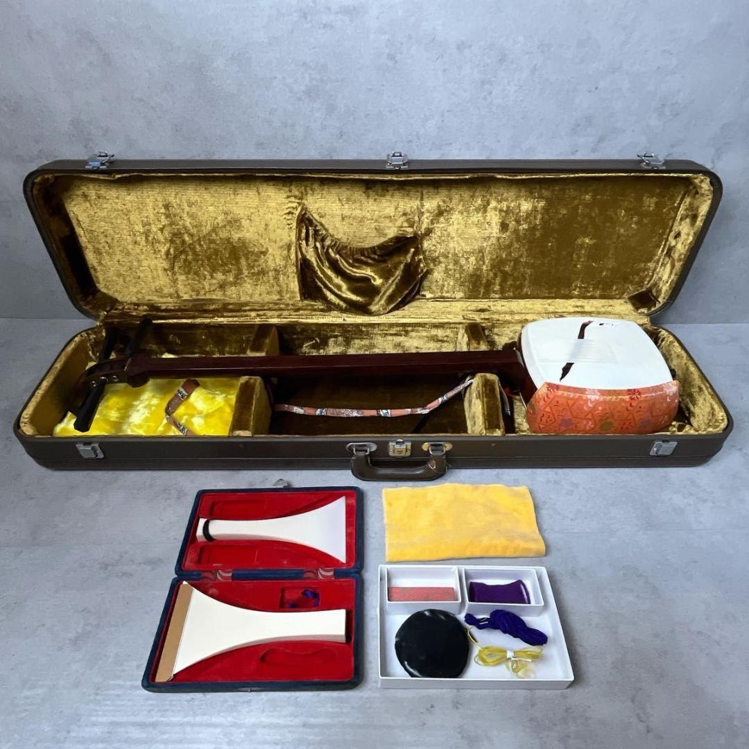 三味線 正寸 中棹 東さわり 1枚溝 丸打ち胴 紅木 紫檀 和