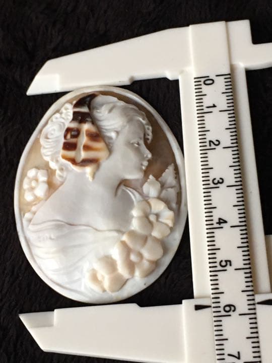 シェル三層カメオSOL チロ・ソルヴィーノ作ルース｜シェル三層カメオ