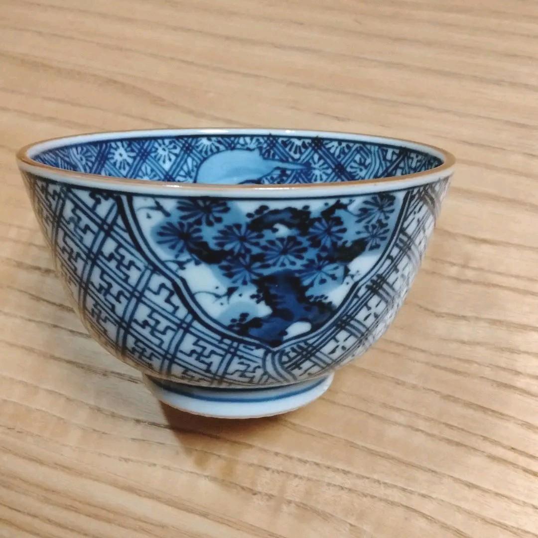 清水焼 平安三楽 染付松竹梅文祥瑞汲出碗5客