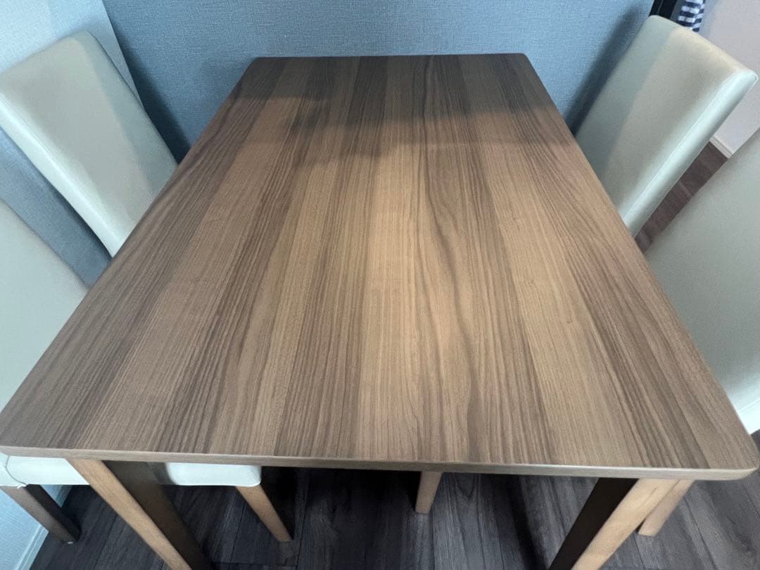 引き取り限定(大阪府吹田市)美品　ニトリ　ブラウン木製ダイニングテーブルセット