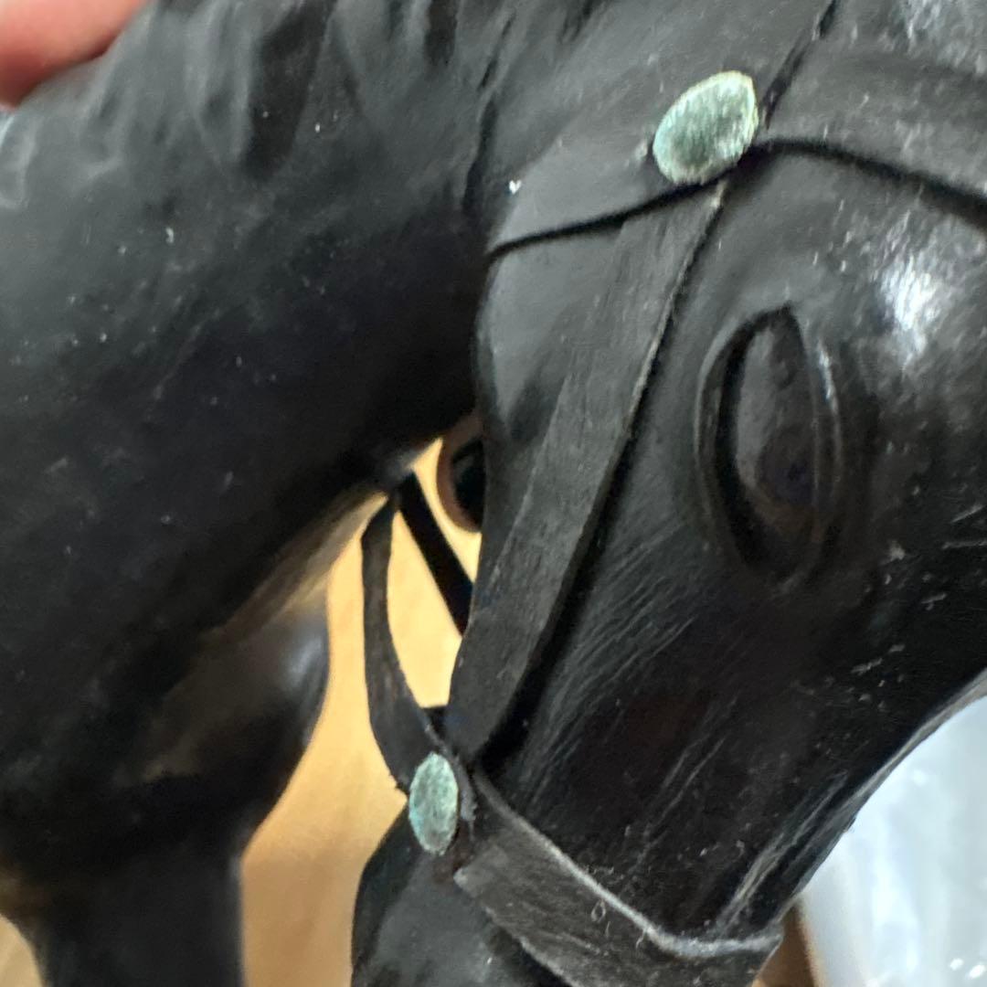 ヴィンテージ 革の黒い馬 - メルカリ