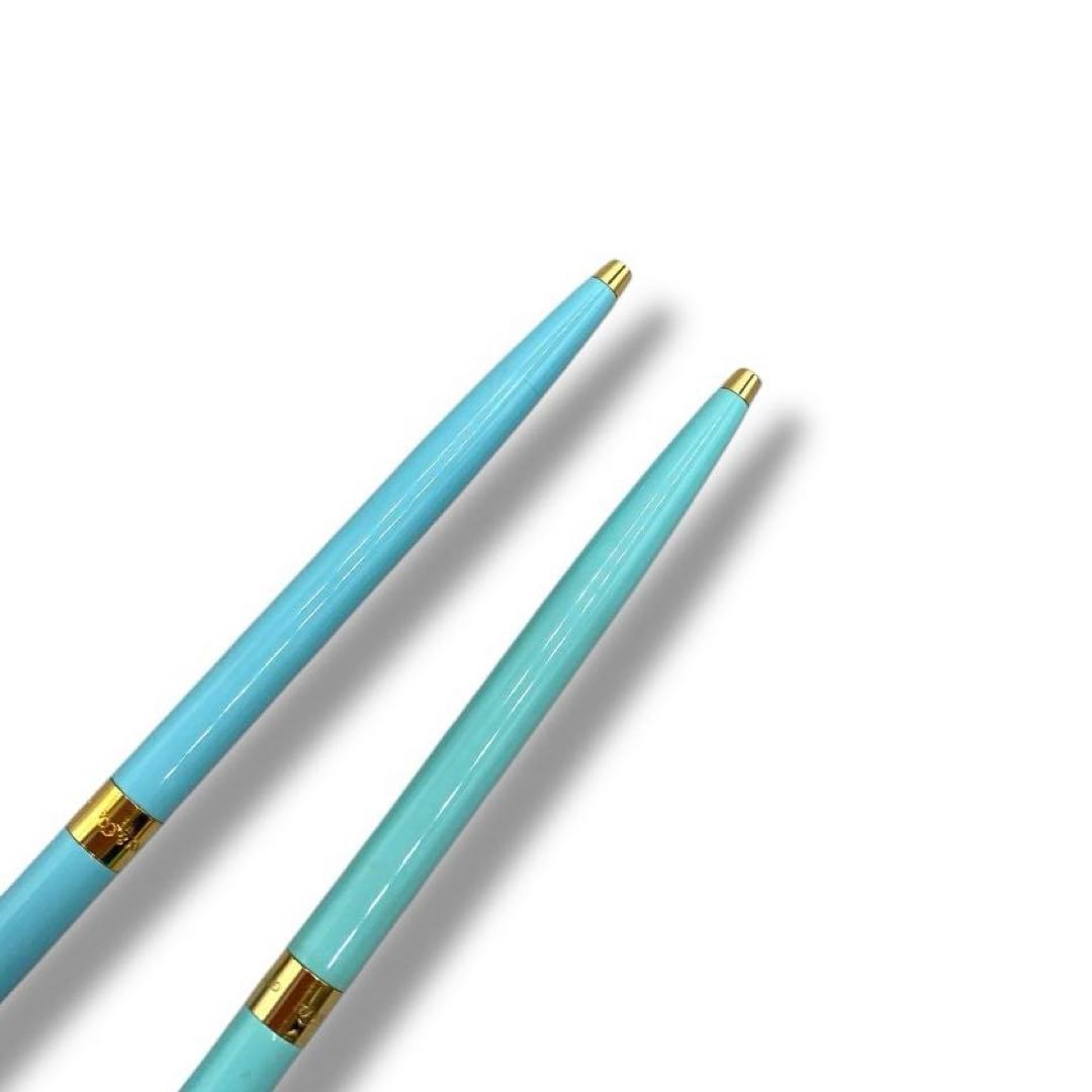 美品 ティファニー ボールペン セット 2本 ビンテージ シルバー ブルー