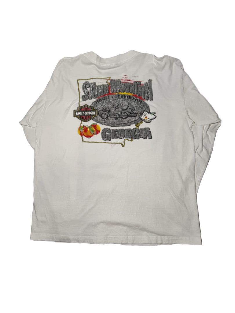 Harley-Davidson USA製 2002年 ホワイト 長袖Tシャツ