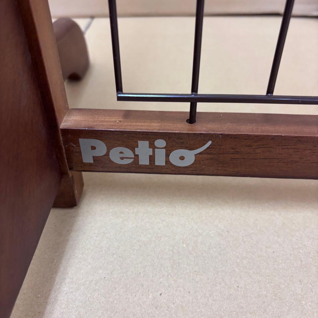 Petio 木製置くだけゲート ダークブラウン ベビー ゲート