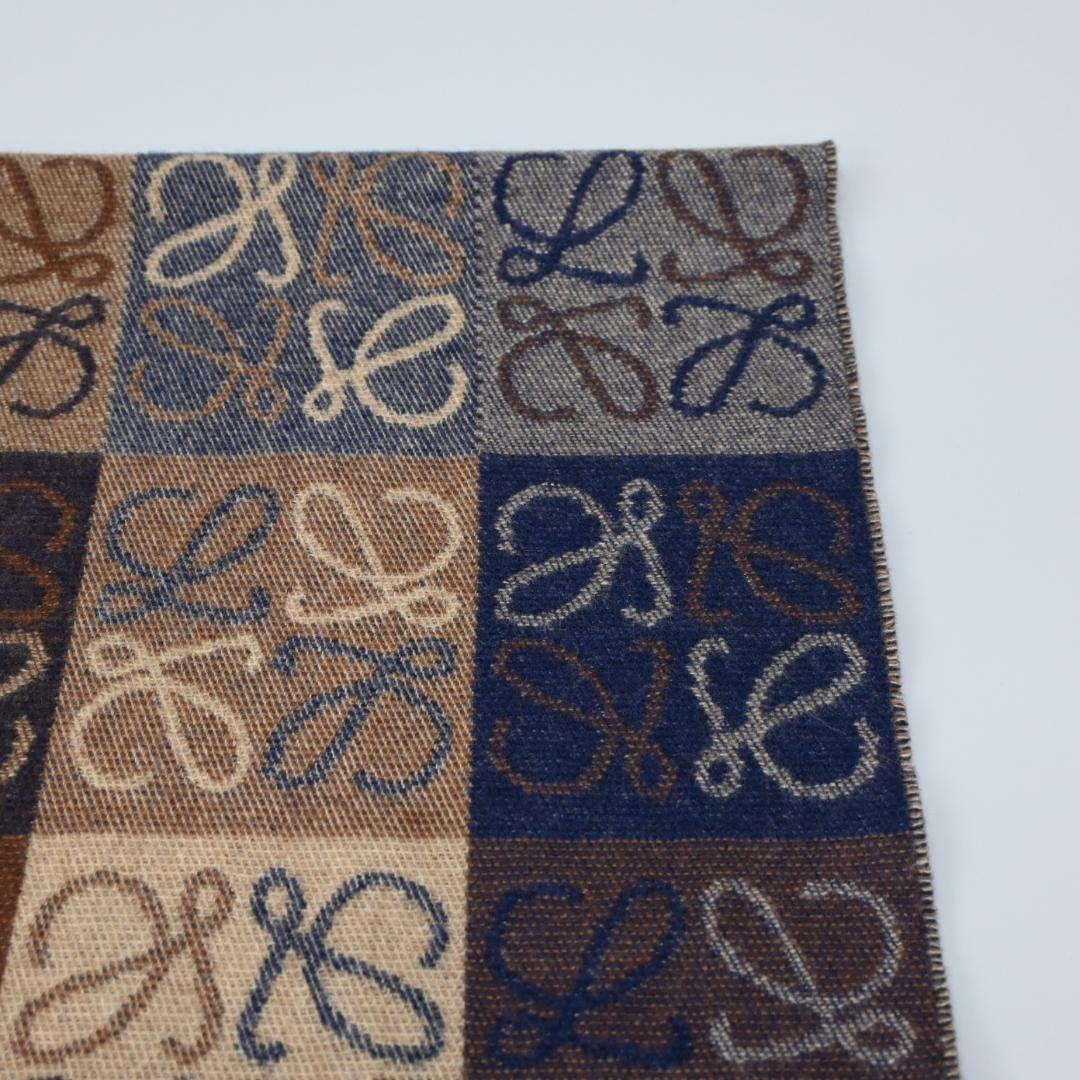 □ 47978☆LOEWE ロエベ マフラー アナグラム柄 カシミヤ90%