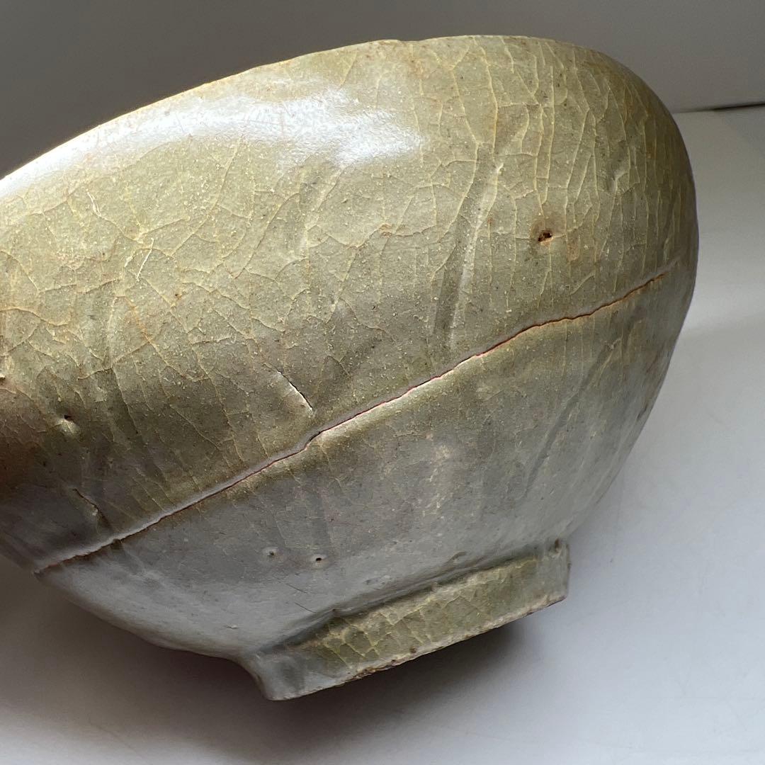 16世紀高麗青磁　蓮陽刻文鉢　口径16㎝　東Y7-1003☆2F