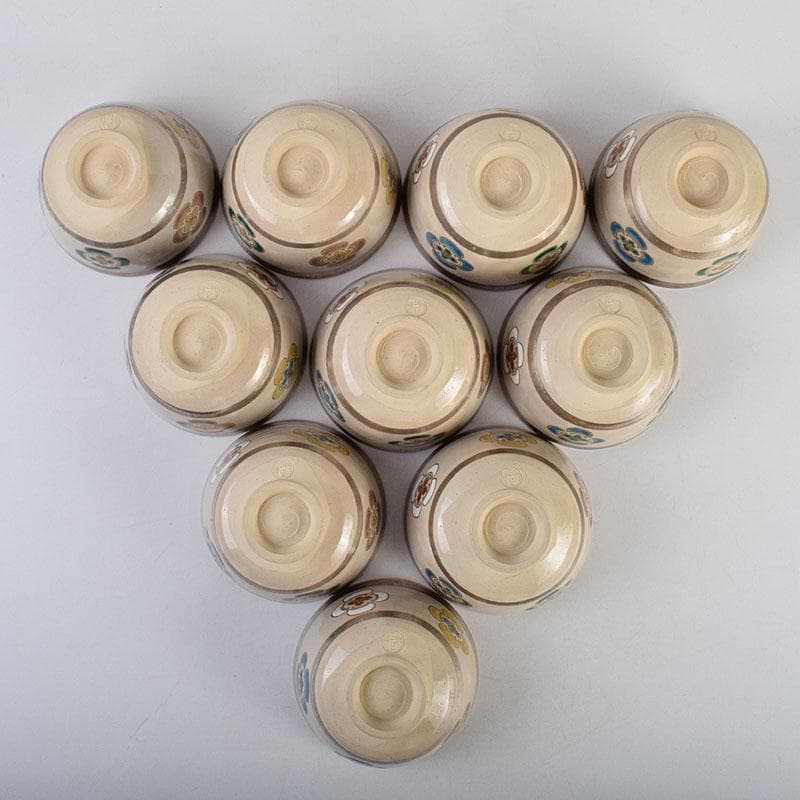 茶道具 犬山焼 犬山本窯 尾関作十郎造 数茶碗 十客 共箱