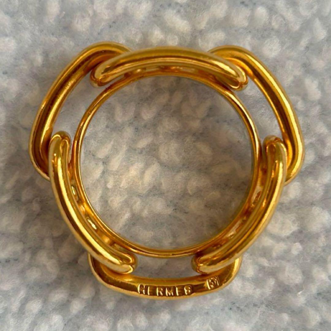 エルメス スカーフリング シェーヌダンクル ゴールド