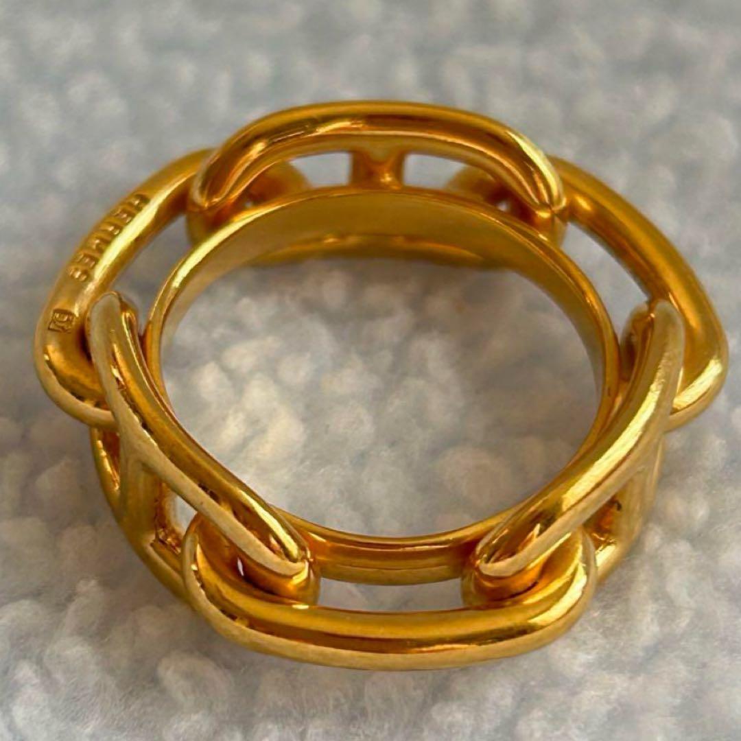 エルメス スカーフリング シェーヌダンクル ゴールド