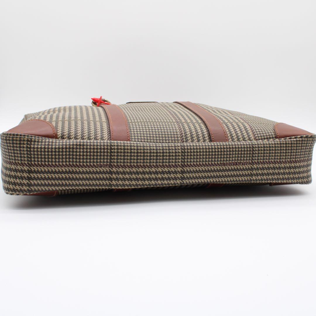 【美品】Polo Ralph Lauren 千鳥格子 ビジネスバッグ ブラウン