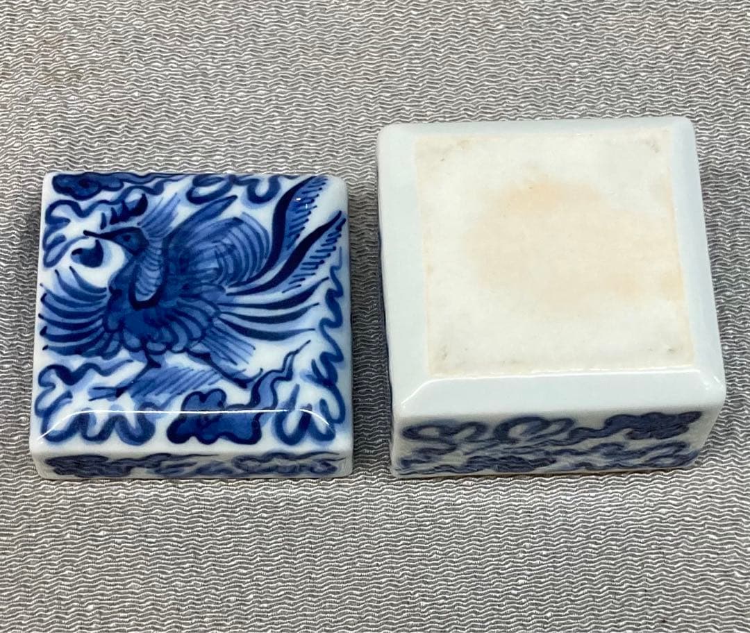 B179s 「染付鳳凰文 香合」十四代辻常陸製 共箱 宮内庁御用達 - メルカリ