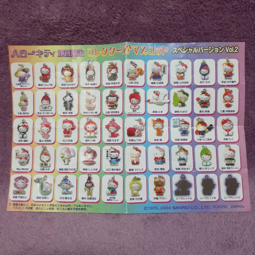 【E】ハローキティ　ご当地　地域限定　ストラップ　8点セット　カタログ付き