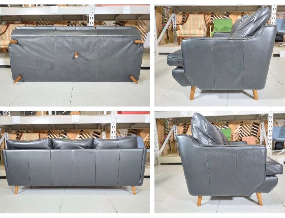 KEYUKA ケユカ 3人掛けソファ& オットマン付 レザー