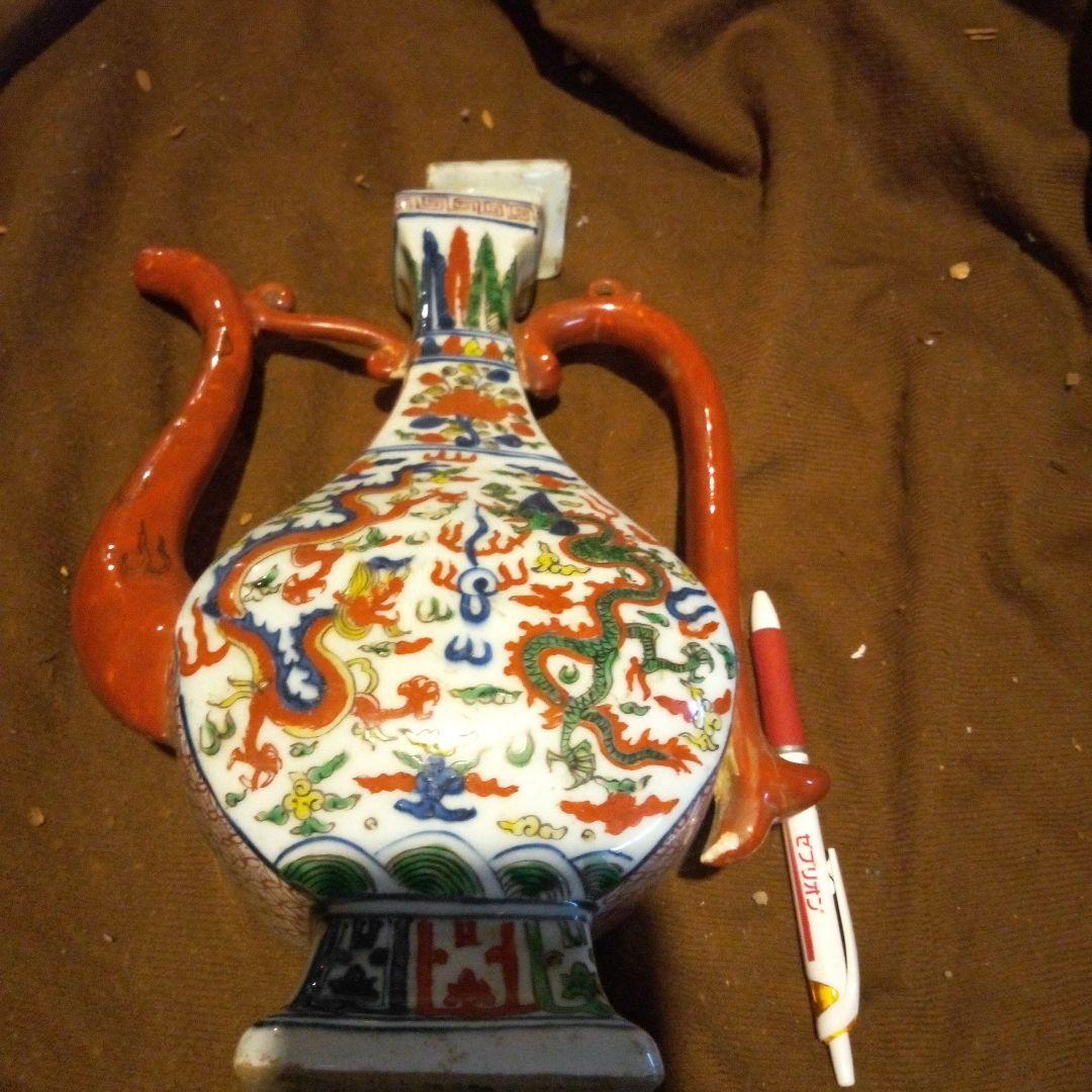 中国陶磁器　明万暦赤絵　水注