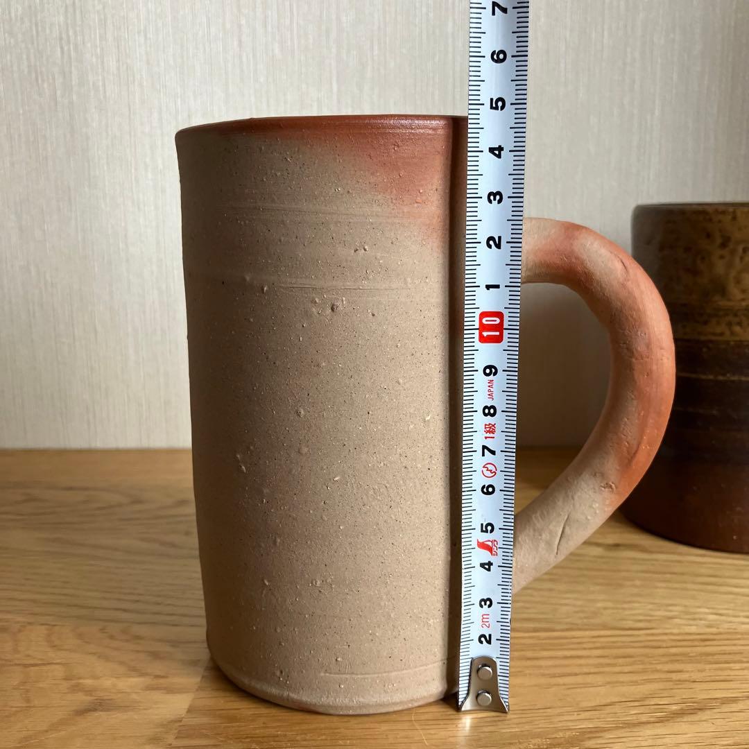 備前焼　ビアマグ　マグカップ大　2点セット