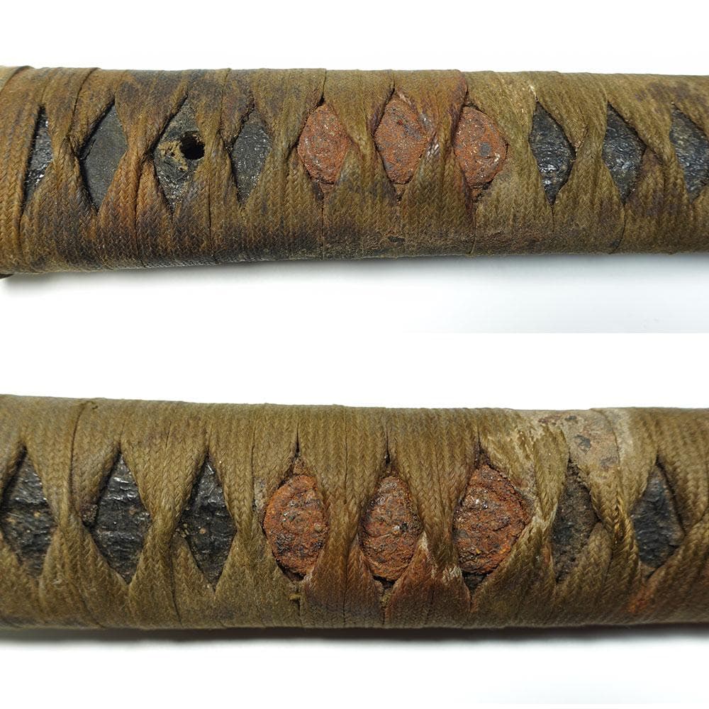 海軍太刀拵　旧日本軍　旭日大切羽　刀緒　軍刀拵　一環吊　全長96.5cm　海軍刀