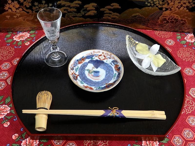 古伊万里 色絵 鳳凰に芭蕉葉の図 手塩皿 5枚 C193AS-VVu