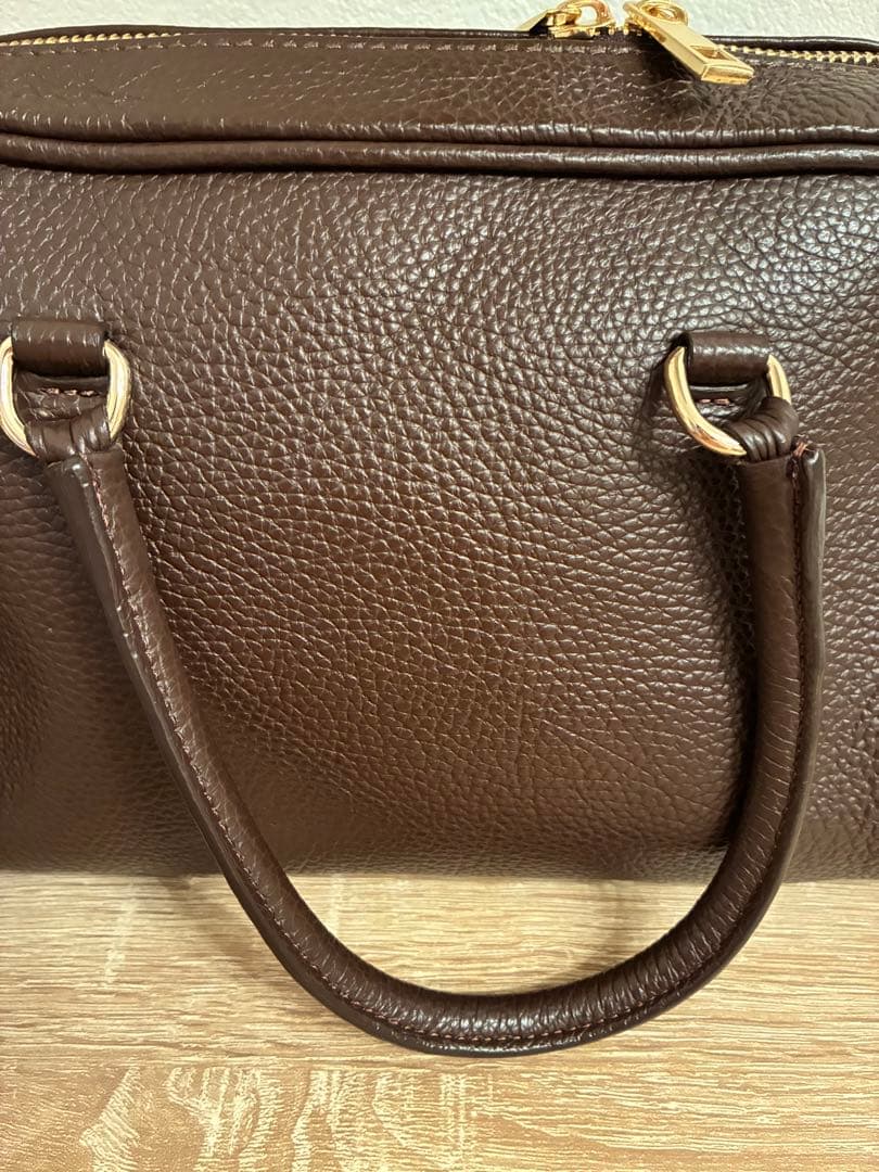 CHRISTIAN VILLA ダークブラウン ボストンバッグM