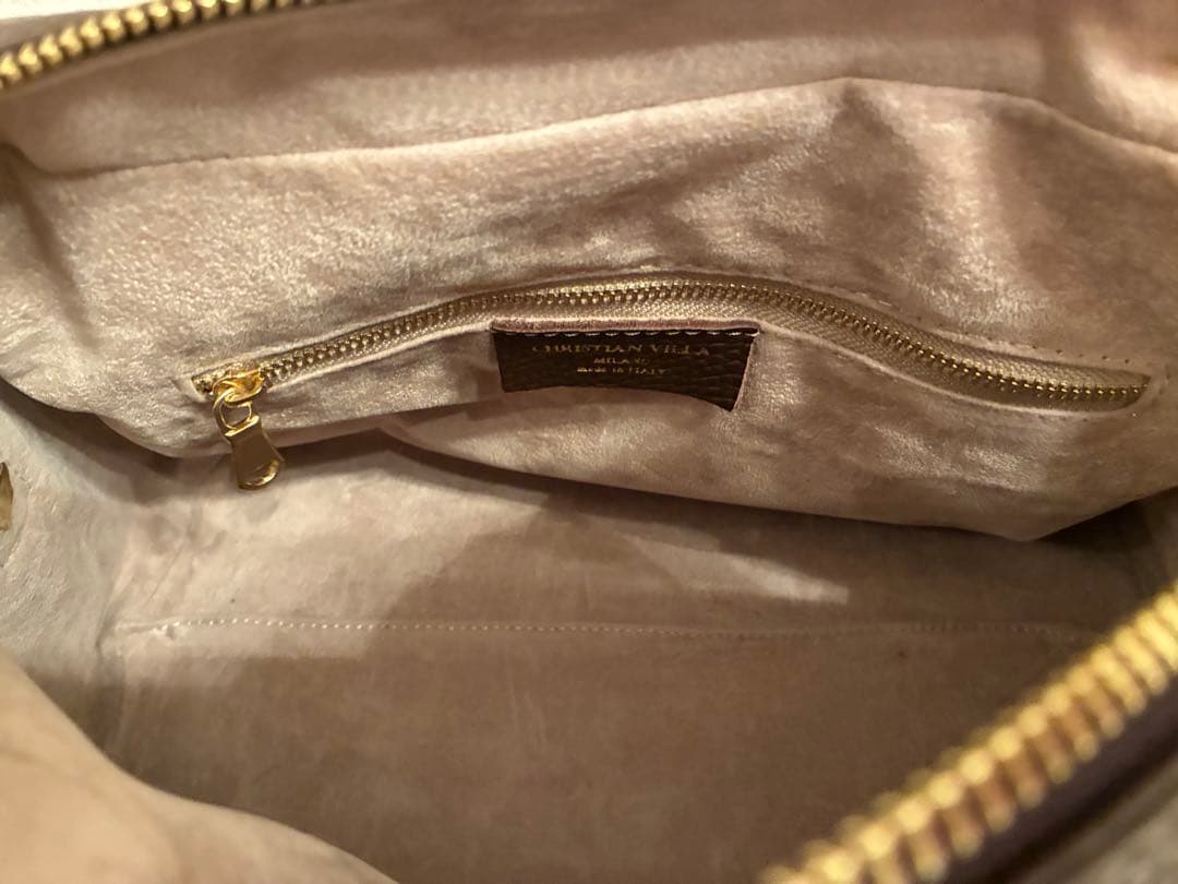 CHRISTIAN VILLA ダークブラウン ボストンバッグM