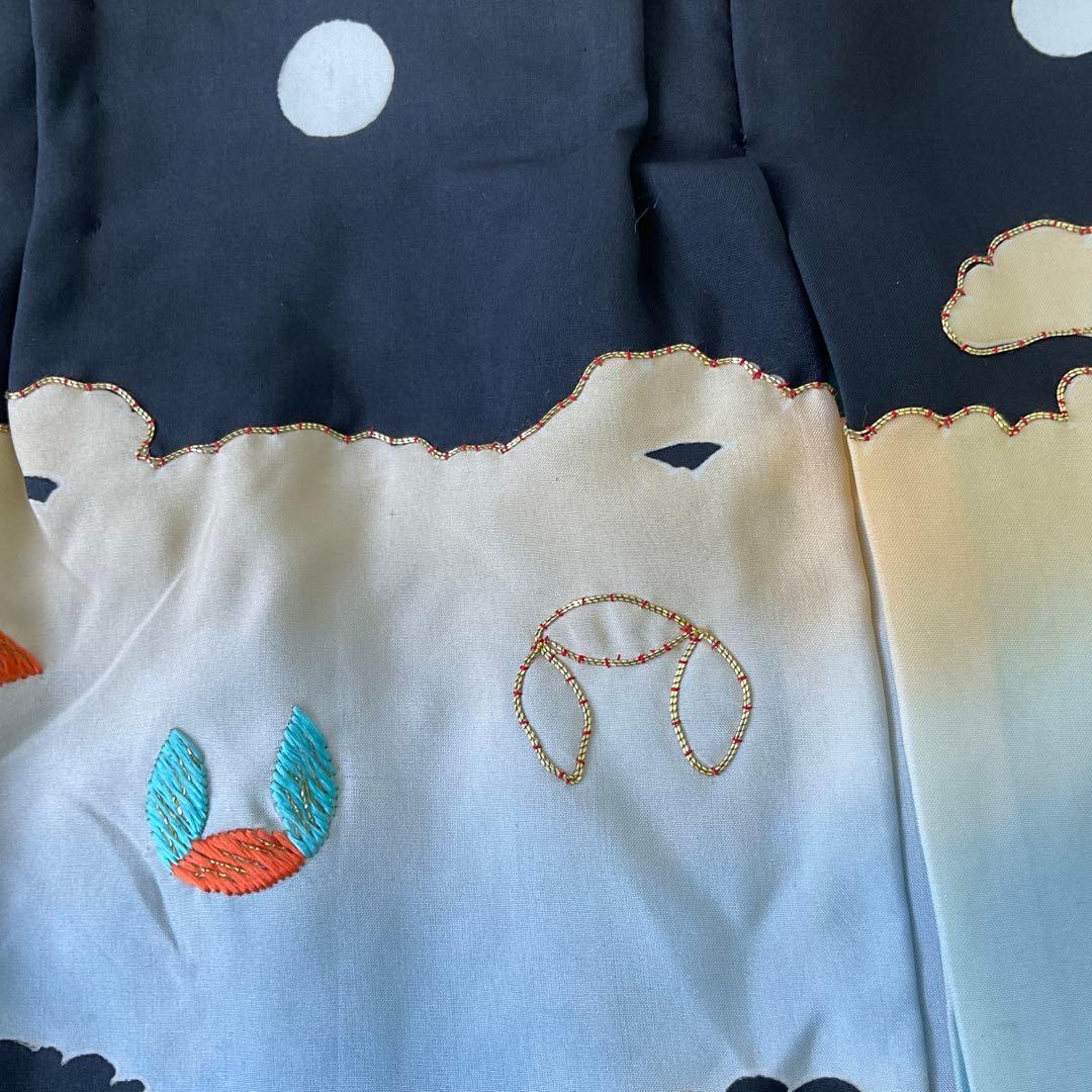 市松人形の着物（男の子）正絹 市松人形尺ニ用着物五つ紋 市松人形着物