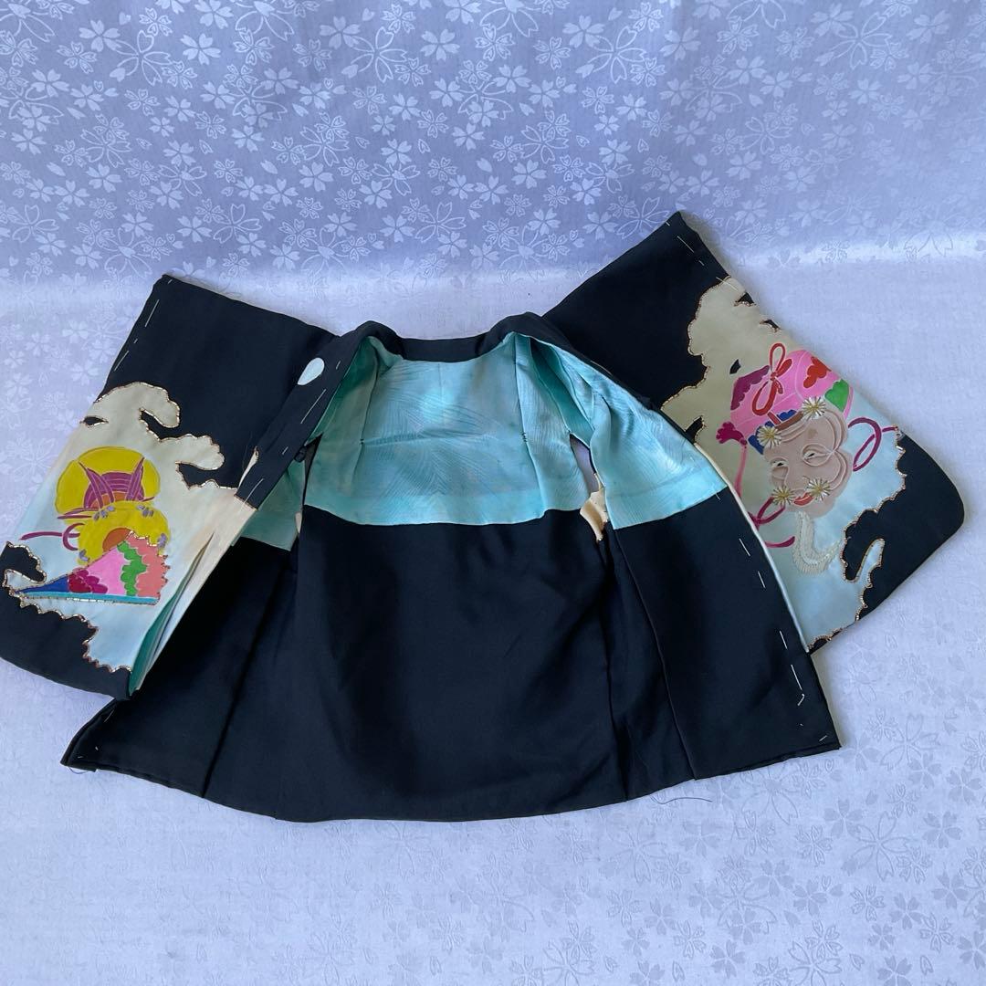 市松人形の着物（男の子）正絹 市松人形尺ニ用着物五つ紋 市松人形着物